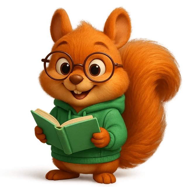 Squirrel reading